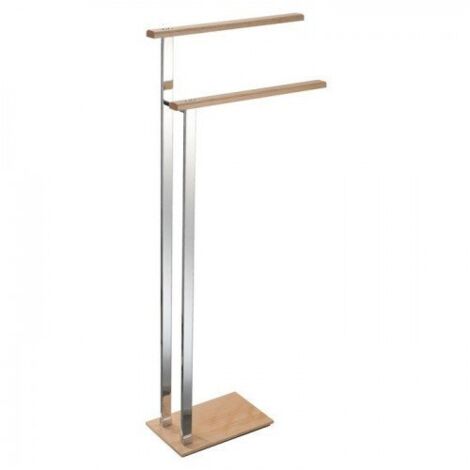 MANILLONS TORRENT 01920025 NATURA Toallero De Pie Cromo/Madera Natural - ref: 01920025