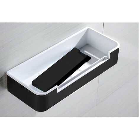 MANILLONS TORRENT 02826081 MARINA Repisa Rectangular Con Limpiamamparas Negro Mate - ref: 02826081