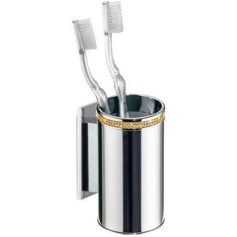 MANILLONS TORRENT 06666003 CARMEN Portacepillos Pared Adhesivo Cromo/Oro - ref: 06666003