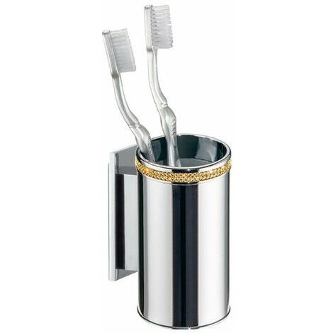 MANILLONS TORRENT 06666003 CARMEN Portacepillos Pared Adhesivo Cromo/Oro - ref: 06666003