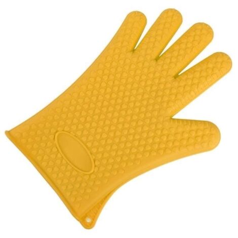 Manique,Silicone BBQ résistant à la chaleur gants four grille porte Pot cuisine cuisson mitaines 1 Pc HG99 - Type YELLOW