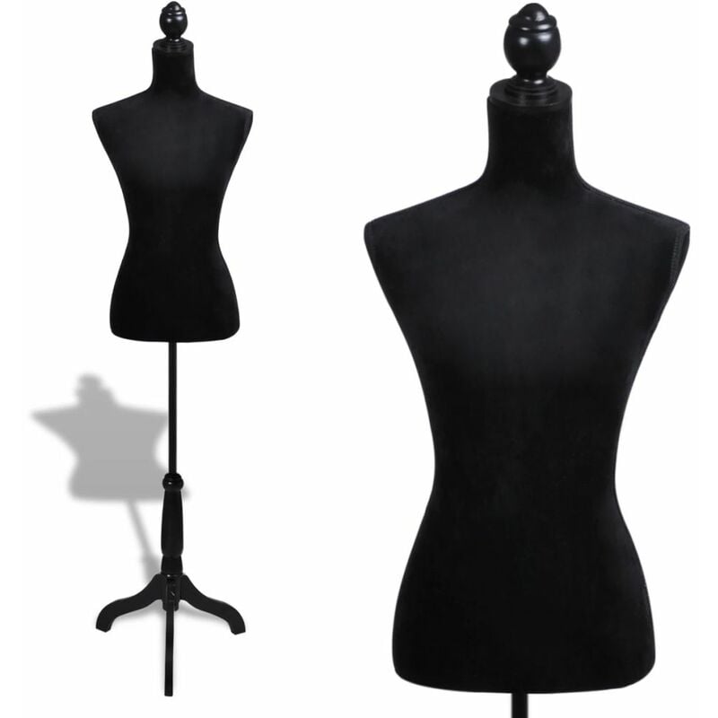 

Maniqui de busto de mujer de modista negro