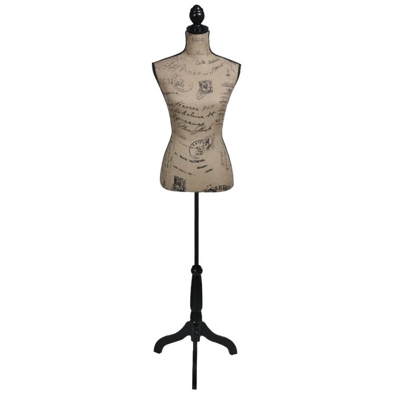 

Maniquí de busto de mujer de yute marrón y negro