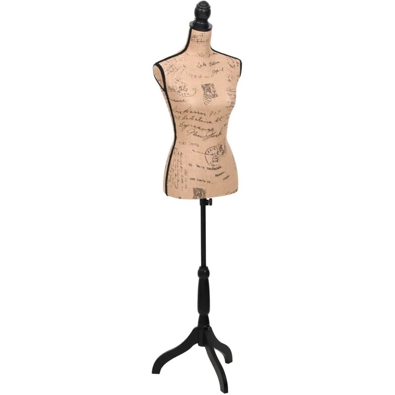 

vidaXL Maniquí de Busto de Mujer Arpillera Marrón y Negro - Marrón