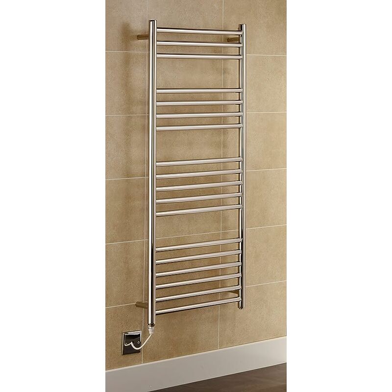 Greenhoused Riga Electric Stainless Steel Towel Rail 500x1500mm Towel Warmer Mirror Polished Finish