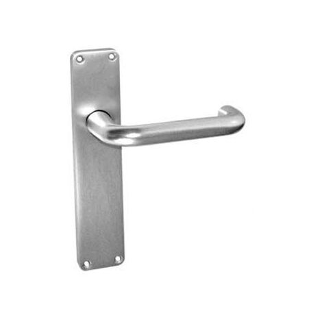 Manivela Puerta 1988/75-S-F1 Aluminio Plata Placa Larga