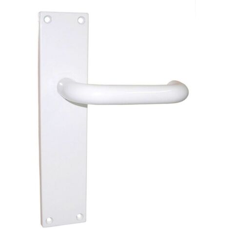 Manivela Puerta 30 Aluminio Blanco Placa Larga