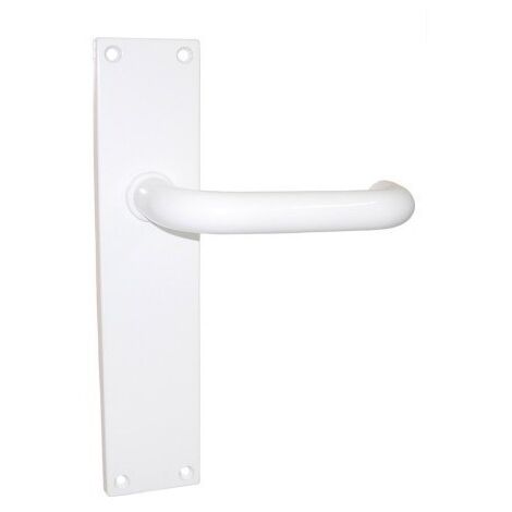 Manivela Puerta 30 Aluminio Blanco Placa Larga
