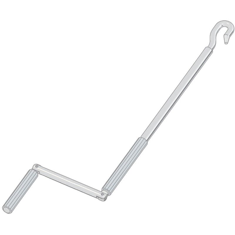 Manivelle pliable avec crochet longueur 150mm ral 9016 – Cherubini 7463150G2101