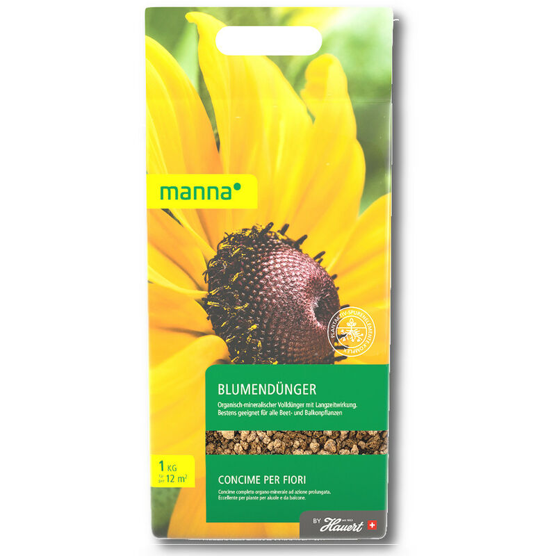 Manna - engrais pour fleurs 1 kg engrais de plate-bande, plantes de balcon, engrais pour rosiers, engrais pour géraniums