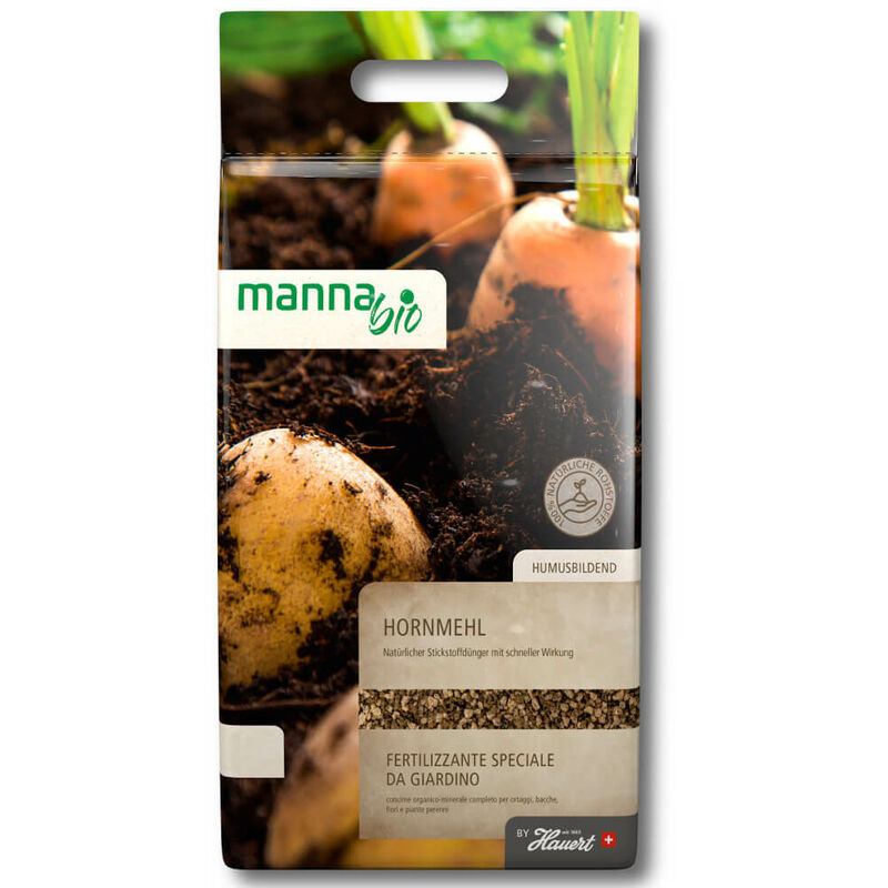 Manna - farine de corne bio 1 kg engrais pour légumes, engrais azoté engrais pour fleurs universel
