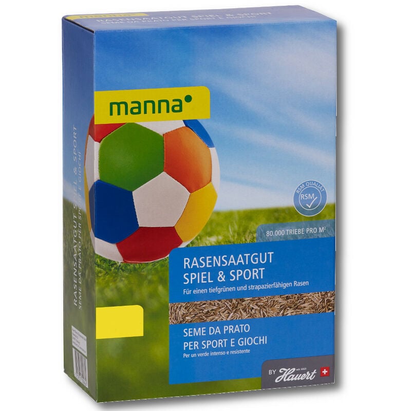 Manna - graines de gazon gazon de jeu et gazon sportif 2,5 kg semences de gazon, graines d'herbe 40 m²