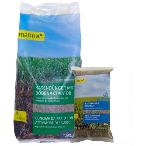 Manna Rasendünger mit Bodenaktivator 5 kg + 0,25 kg Saat Bodenverbesserer