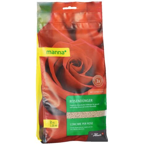 Manna Rosendünger 2 kg Blumendünger Blütendünger Beetdünger Balkondünger