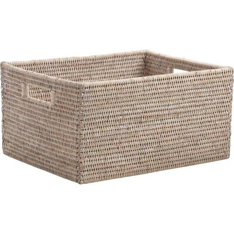 Corbeille rangement en rotin 24 x 19 x 13 cm