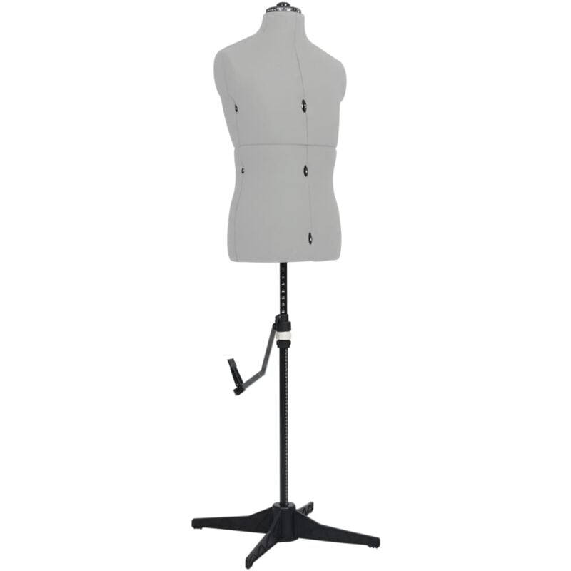 Mannequin de couture ajustable pour homme Gris Taille 37-45 Vidaxl