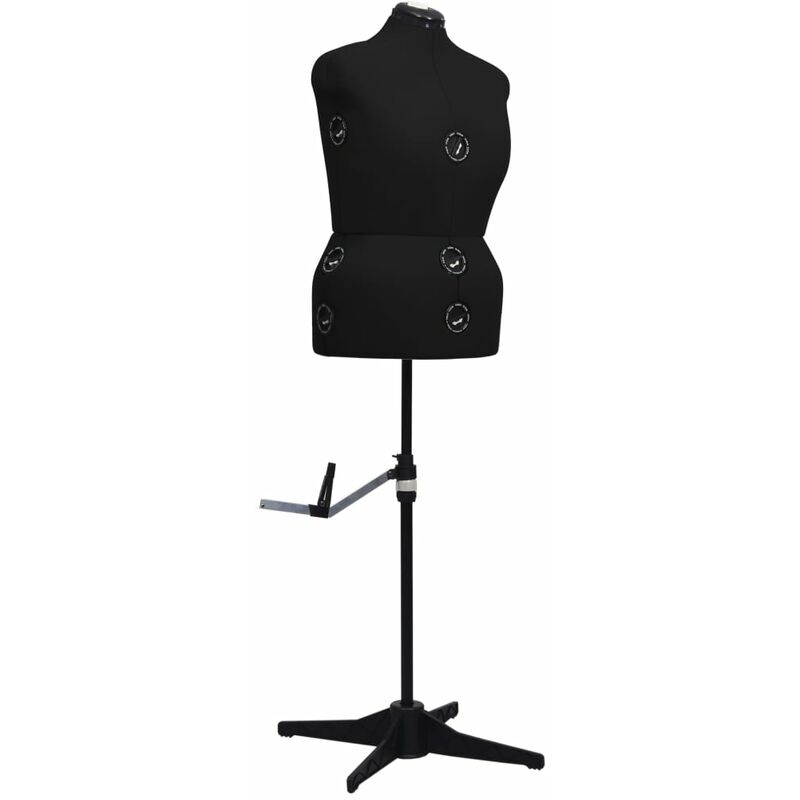 Lexlife - Mannequin de Couture Réglable Femme Avec 13 Molettes de Précision - 44 à 50 l Taille Ajustable Idéal pour Couture - Noir