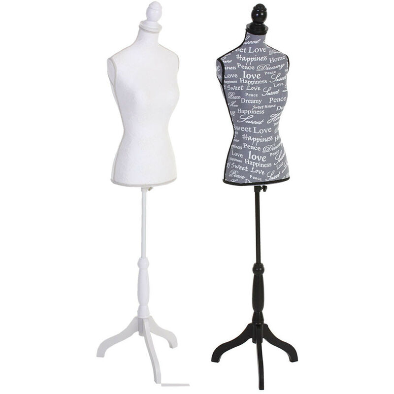 Mannequin de couture T220, mousse synthétique, torse féminin - blanc avec dentelle