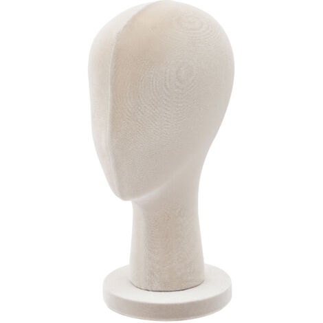 Mannequin femme en velours gris, entièrement épinglable, peut porter des boucles d'oreilles, tête pour chapeaux, perruques, bijoux, vêtements, tissu, modèle de bloc