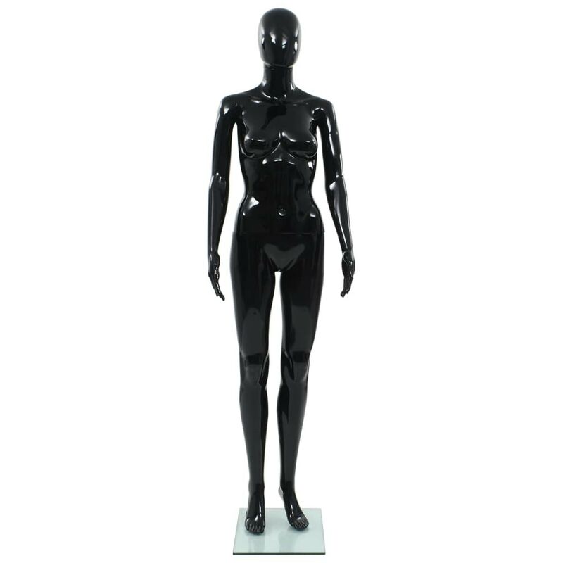 Mannequin Femme Noir Brillant. Idéal pour la couture, magasins de vêtements, décoration intérieure - Noir Brillant