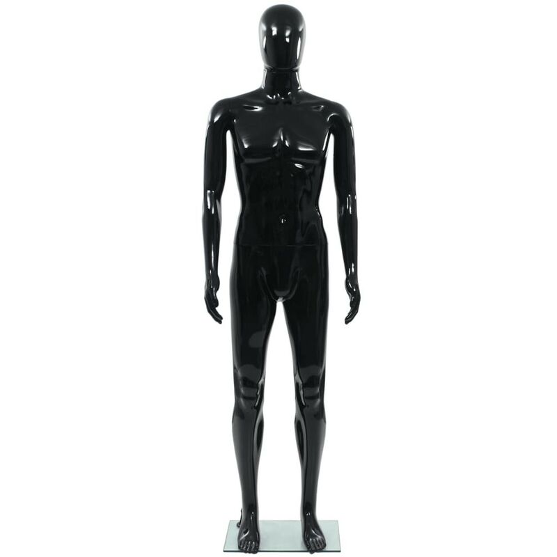 Mannequin Homme Noir Brillant. Idéal pour la couture, magasins de vêtements, décoration intérieure - Noir Brillant