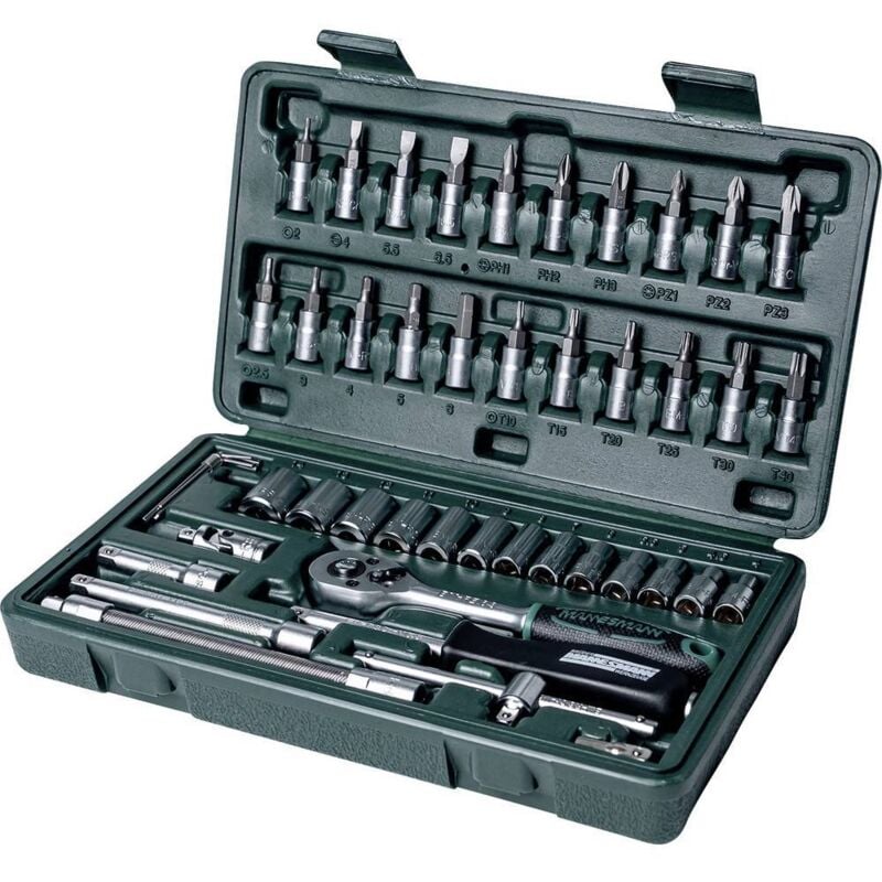 Brüder Mannesmann - Jeu de clés à douille métrique 1/4 (6.3 mm) 46 pièces m 2040