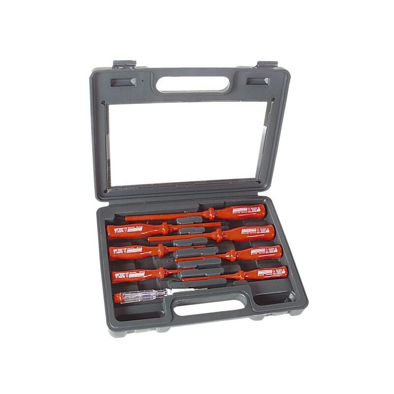 Brüder Mannesmann - Tournevis pour électricien 1000V, jeu de 8 - Mannesmann M1187-8-PL