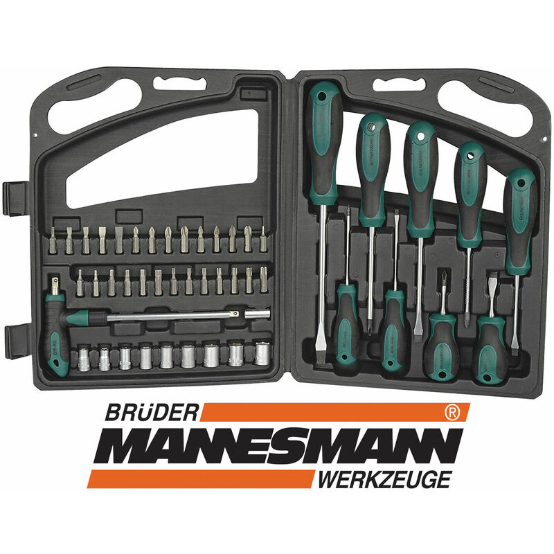 

MANNESMANN - JUEGO DESTORNILLADORES Y PUNTAS PHILLIPS TORX, 47 piezas - M11247