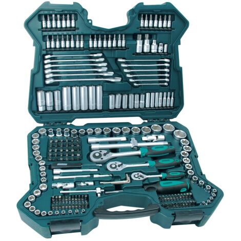 BRÜDER MANNESMANN MANNESMANN M98430 - Maletín con llaves de vaso y otras herramientas, 215 piezas