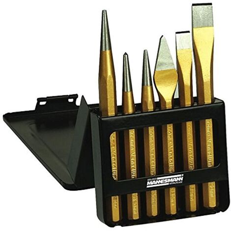 Mannesmann Pin Punch Set with CV Chisel (6 Pieces)