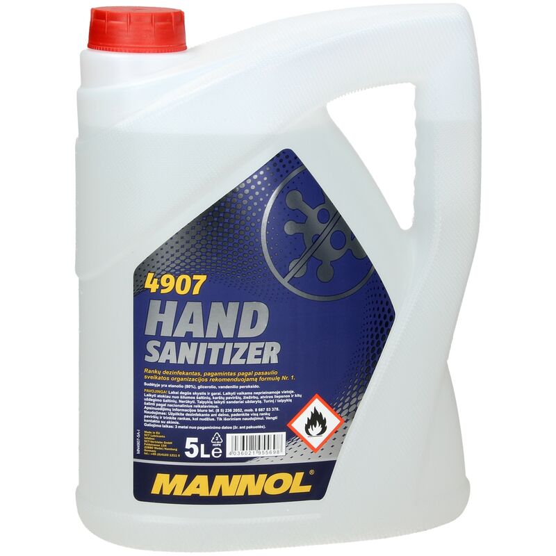 Sct Germany - mannol 4907 Hand Sanitizer 1 x 5 l Désinfectant pour surfaces et mains Désinfectant pour application directe, protection efficace