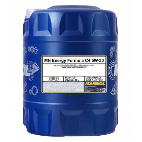Mannol – Huile moteur Energy Formula C4 5W-30 20 litres – Technologie Low SAPS – Compatible DPF – MN791720