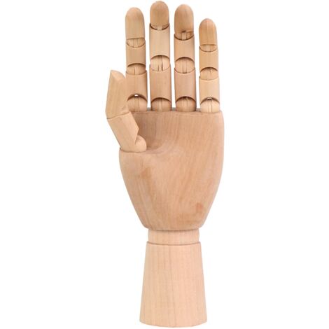 Mano articulada izquierda maniqui madera 25 cm