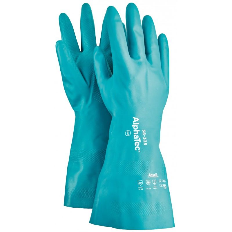 

Guantes de protección contra productos químicos -AlphaTec AQUADRI 58-330/335- T9 - 0,45 (Nitril) (Por 12)