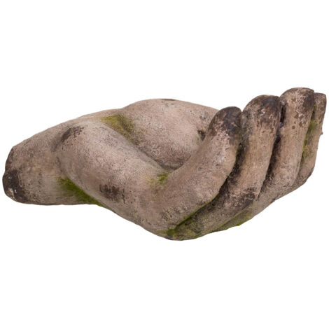 Mano decor de magnesio color piedra, 30x18x14h cm