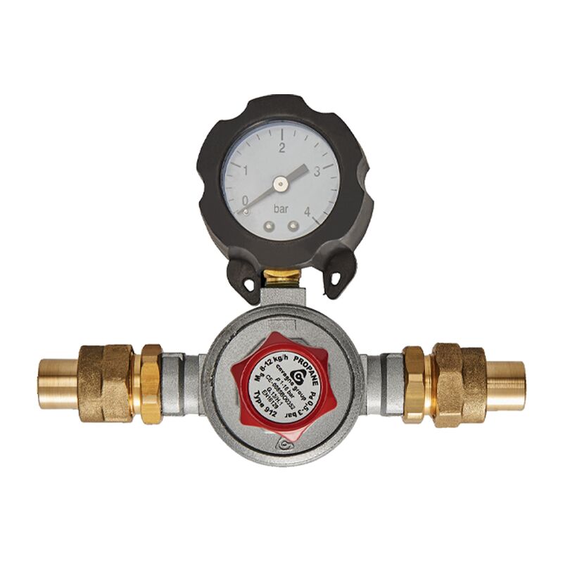 Mano-détendeur haute pression Propane avec manomètre 8kg/h - 0,5 à 3b - à souder 12 Favex