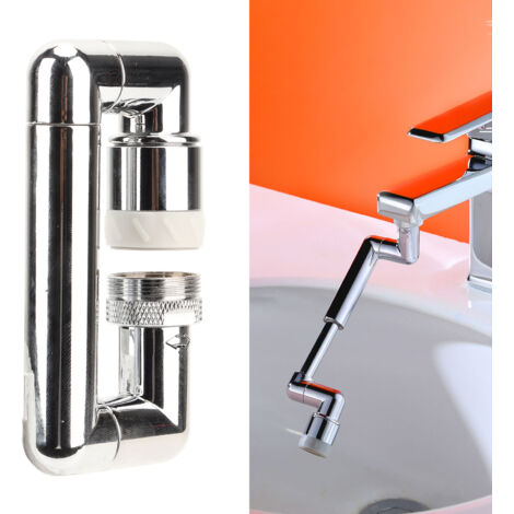 Mano - Robinet Flexible Retractable Rotatif Aerateur de Qualité Chrome Cuivre ABS pour Salle de Bain et Cuisine