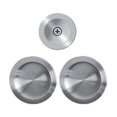 Manœuvres rosace ronde pour porte coulissante usinage Ø 48 mm inox satiné - Karcher design