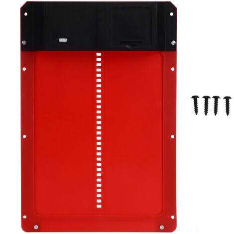 ManoMatic Automatische Hühnerstalltür – Lichtsensor, IP44 wasserdicht, 35 x 24 cm große Drucktür aus Holz für Geflügel, Rot