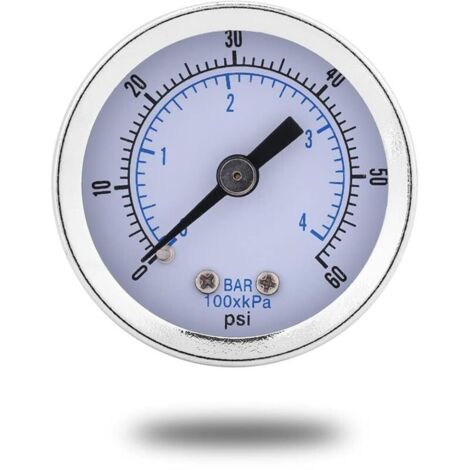 Manometer, 0–60 psi (0–4 bar), BSPT 1/8"-Gewinde, Wasserdruckmesser für Wasser, Öl und Gas