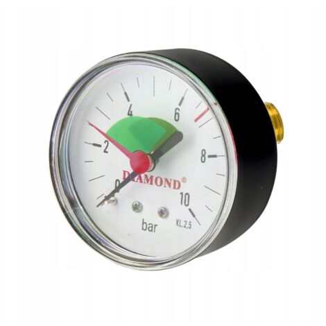 Manometer 63mm Durchmesser, Bereich 0-10bar, HINTEN