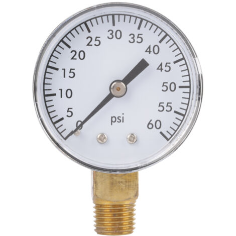 Manometer für Flüssigkeiten (Wasser, Luft, Öl) mit einem Messbereich von 0–60 psi – Messgerät mit 1/4"-NPT-Anschluss