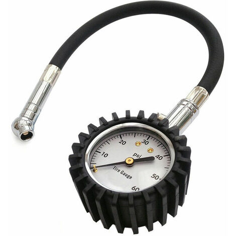 Manometer, high -precision digital tire pressure gauge 100 PSI with car and motorcycle protection rubber for Intensive Silver Use