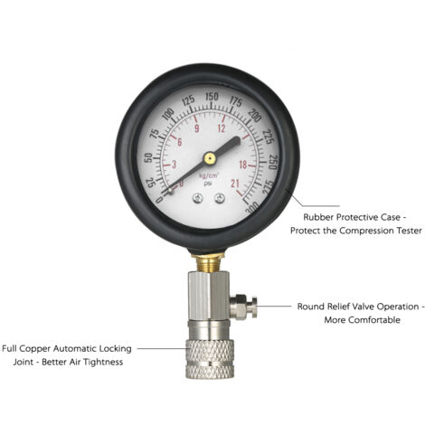 Manometer, Zylinderdruckmanometer für Kraftfahrzeuge, Druckprüfgeräte, Kraftstoffprüfer, Manometer-Set für Druckprüfung