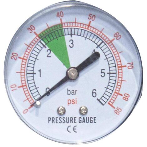 Manomètre 1/4" 6bars raccord arrière pour monte démonte pneus DM 2000, DM 2000P - SA 9998 - CLAS Equipements