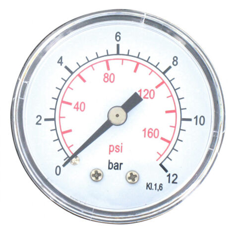 Manomètre 12 bar  axial 50