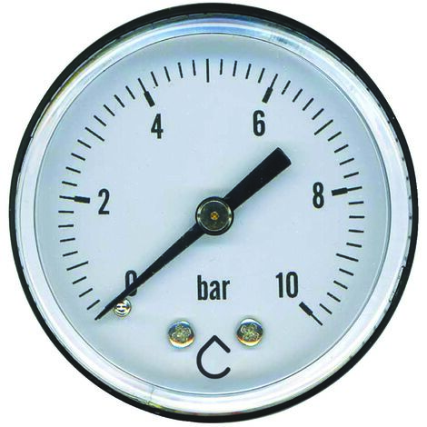 Manomètre 8x13 (1/4") - 10 bar - raccordement axial - diam 50
