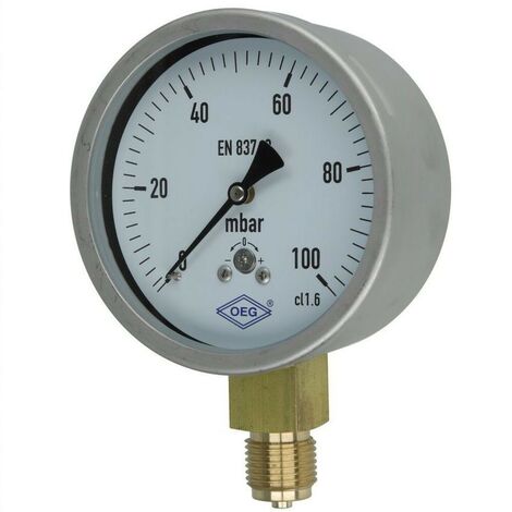 Manomètre à ressort avec capsule gaz 0 - 100 mbar