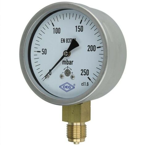 Manomètre à ressort avec capsule gaz 0 - 250 mbar