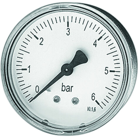 Manomètre à tube de Bourdon axial Watts MDA d= 63mm, 1/4 , 0-6 bar